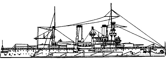 Боевой корабль Россия Petropavlovsk - чертежи, габариты, рисунки