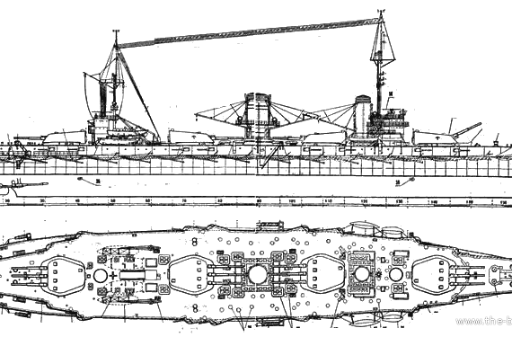 Боевой корабль Россия Petropavlovsk (Battleship) - чертежи, габариты, рисунки