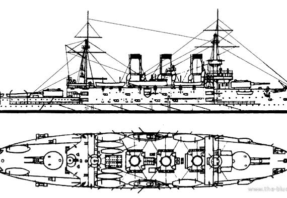 Боевой корабль Россия Pobeda - чертежи, габариты, рисунки