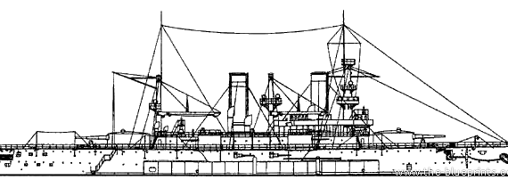 Combat ship Russia Poltava (1904) - drawings, dimensions, pictures