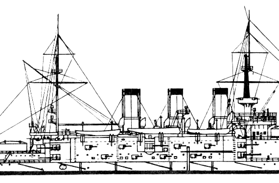 Боевой корабль Россия Popeda (Battleship) - чертежи, габариты, рисунки