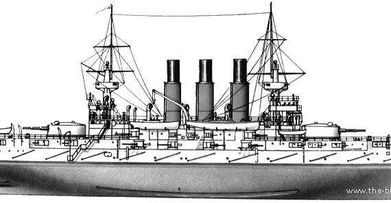 Корабль Россия Retvizan (1902) - чертежи, габариты, рисунки