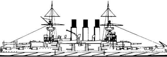 Боевой корабль Россия Retvizan (IJN Hizen ) (1903) - чертежи, габариты, рисунки