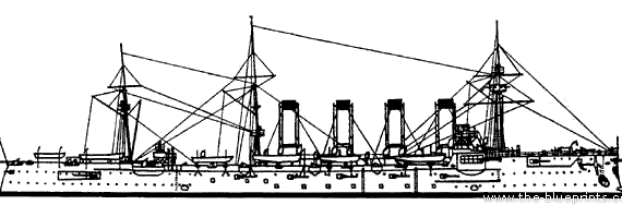 Cruiser Russia Rossia (Armored Cruiser) - drawings, dimensions, pictures