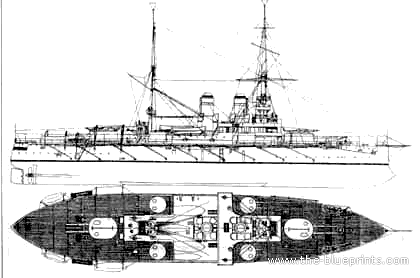 Combat ship Russia Rostislav (Battleship) (1899) - drawings, dimensions, pictures