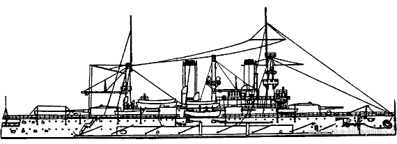 Боевой корабль Россия Sevastopol (1904) - чертежи, габариты, рисунки