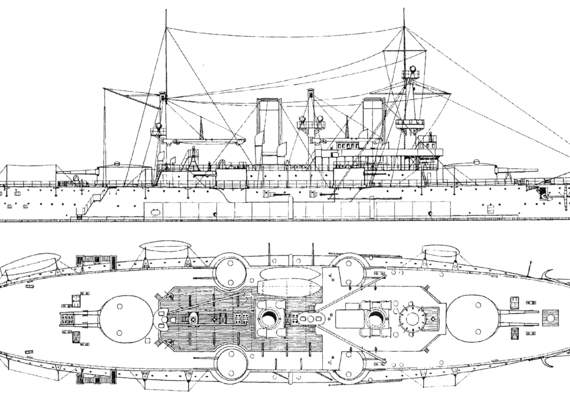 Корабль Россия Sevastopol (Battleship) (1898) - чертежи, габариты, рисунки