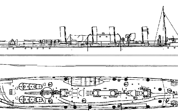 Ship Russia Silny (Destroyer) (1903) - drawings, dimensions, pictures