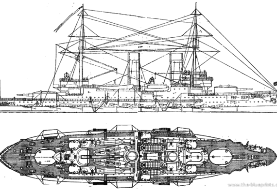 Корабль Россия Slava - чертежи, габариты, рисунки