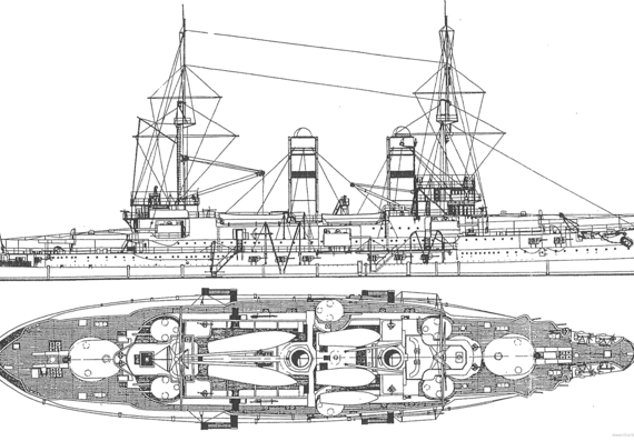 Ship Russia Slava (Battleship) (1916) - drawings, dimensions, pictures