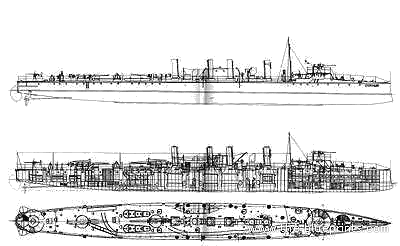 Боевой корабль Россия Sokol (Destroyer) - чертежи, габариты, рисунки