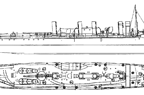 Ship Russia Statny (Destroyer) (1903) - drawings, dimensions, pictures