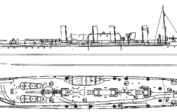 Корабль Россия Stereguschiy (Destroyer) (1903) - чертежи, габариты, рисунки