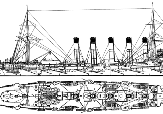 Ship Russia Svetlana (Protected Cruiser) (1898) - drawings, dimensions, pictures
