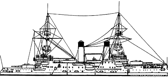 Combat ship Russia Tsesarevich (1904) - drawings, dimensions, pictures