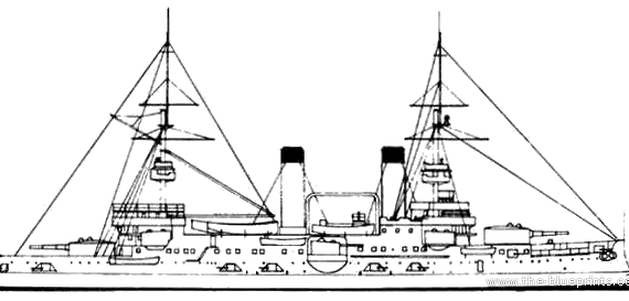 Боевой корабль Россия Tsesarevitch (1899) - чертежи, габариты, рисунки
