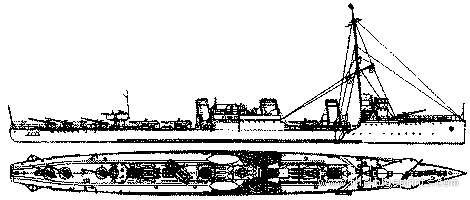 Корабль Россия Valerian Kuibyshev (Destroyer) - чертежи, габариты, рисунки
