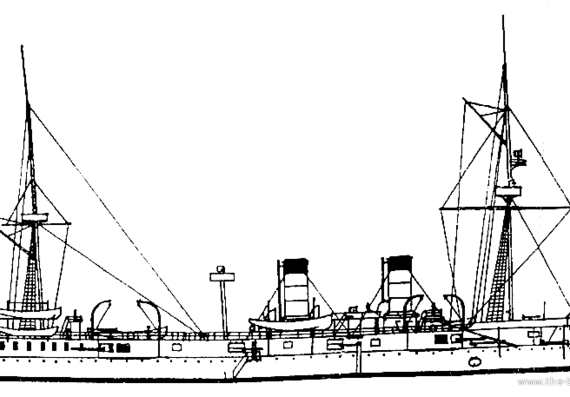 Корабль Россия Vladimir Monomakh (1st Rank Cruiser) (1897) - чертежи, габариты, рисунки