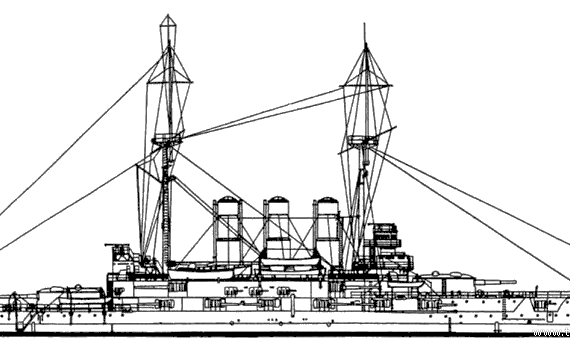 Корабль Россия Yevstafiy (Battleship) (1914) - чертежи, габариты, рисунки