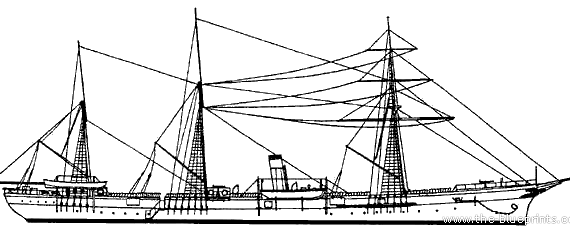 Крейсер Россия Zabyaka (Second Class Cruiser) (1904) - чертежи, габариты, рисунки