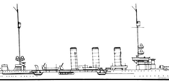 SMS Augsburg cruiser (1910) - drawings, dimensions, pictures