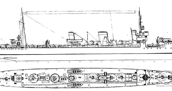 Крейсер SMS B-98 Torpedo Boat - чертежи, габариты, рисунки