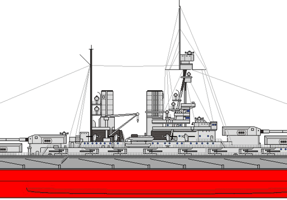 Корабль SMS Baden (Battleship) (1916) - чертежи, габариты, рисунки