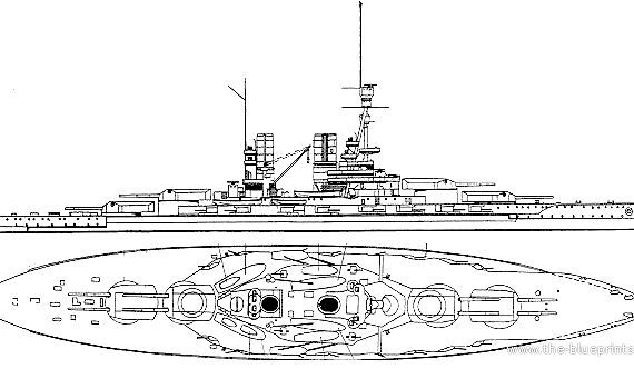 Корабль SMS Baden (Battleship) (1917) - чертежи, габариты, рисунки