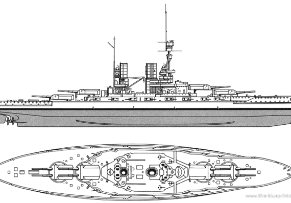 Боевой корабль SMS Bayern (1918) - чертежи, габариты, рисунки