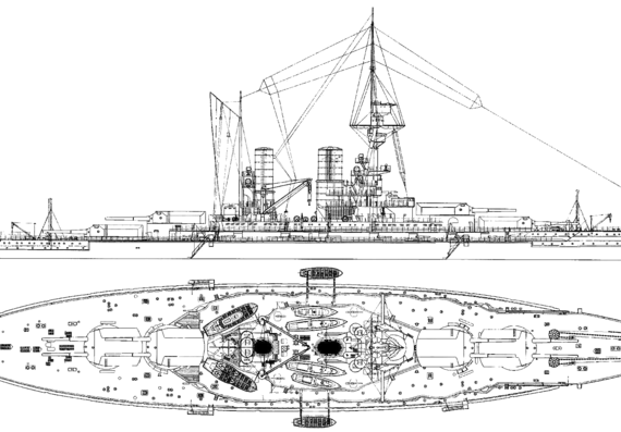 Корабль SMS Bayern (Battleship) (1916) - чертежи, габариты, рисунки