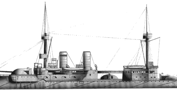 Боевой корабль SMS Brandenburg (Battleship) (1907) - чертежи, габариты, рисунки