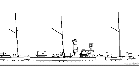 Крейсер SMS Condor (1892) - чертежи, габариты, рисунки