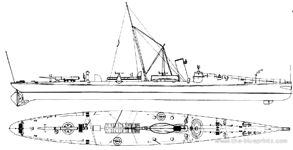Корабль SMS Elster (Torpedo Boat) (1888) - чертежи, габариты, рисунки