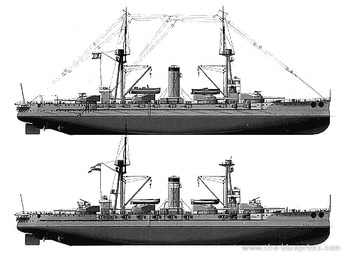 Корабль SMS Espana - чертежи, габариты, рисунки