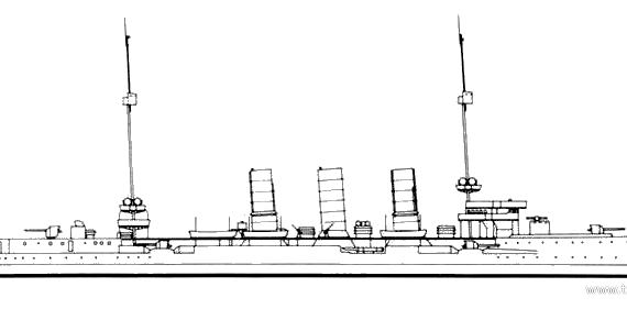 Крейсер SMS Frankfurt (1915) - чертежи, габариты, рисунки