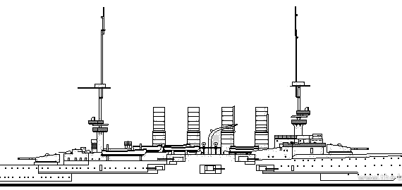 Крейсер SMS Gneisenau (Armoured Cruiser) (1909) - чертежи, габариты, рисунки