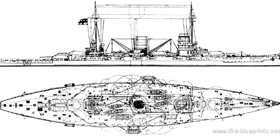 Боевой корабль SMS Goeben (1905) - чертежи, габариты, рисунки
