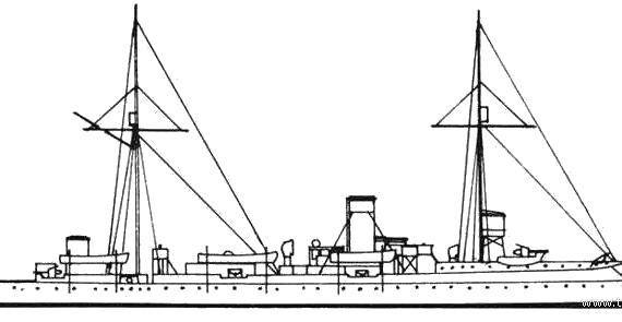 Крейсер SMS Hela (1896) - чертежи, габариты, рисунки