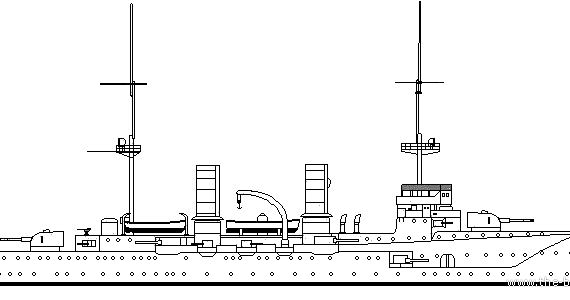 Cruiser SMS Herta (Armoured Cruiser) (1906) - drawings, dimensions, pictures
