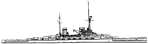 Корабль SMS Hindenburg (Battleship) (1918) - чертежи, габариты, рисунки
