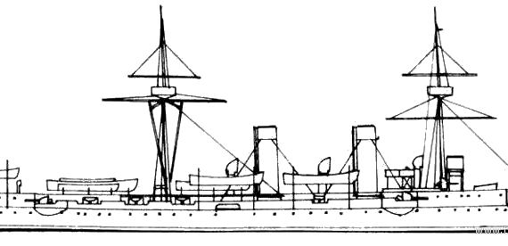 Крейсер SMS Irene (1898) - чертежи, габариты, рисунки