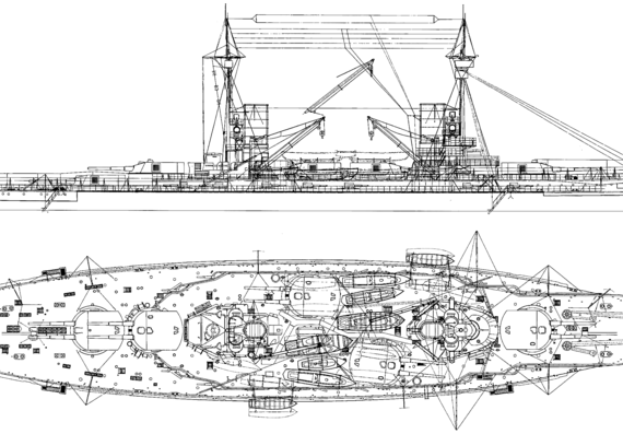 Корабль SMS Kaiserin (Battleship) (1913) - чертежи, габариты, рисунки