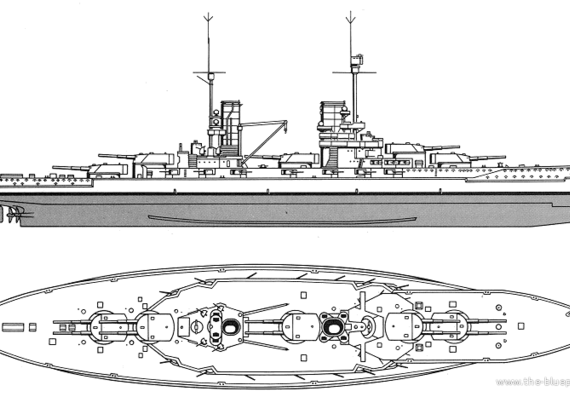 Боевой корабль SMS Konig (1918) - чертежи, габариты, рисунки