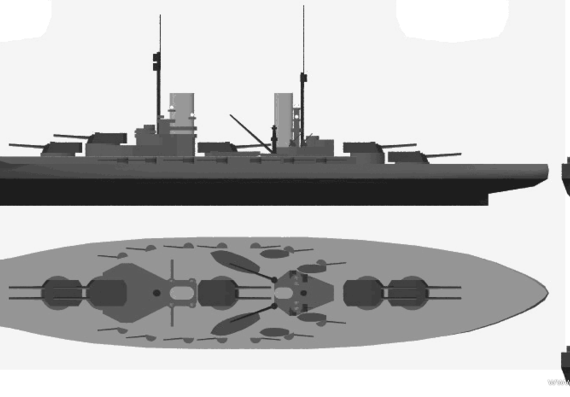 Корабль SMS Konig (Battleship) (1914) - чертежи, габариты, рисунки