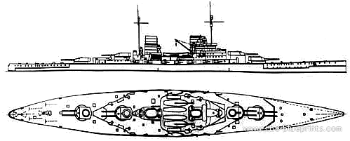 Крейсер SMS Lutzow (1916) - чертежи, габариты, рисунки