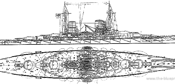 Корабль SMS Lutzow (Battlecruiser) (1916) - чертежи, габариты, рисунки