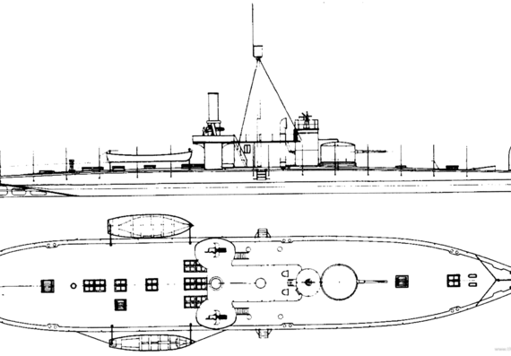 SMS Maros (Monitor) (1894) - drawings, dimensions, pictures