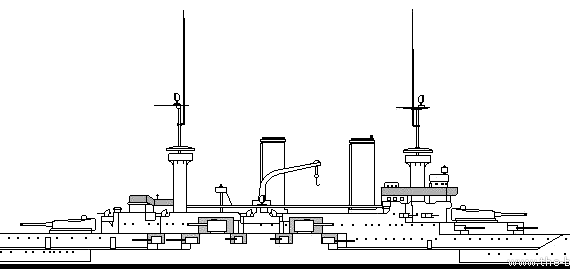Крейсер SMS Mecklenburg (1903) - чертежи, габариты, рисунки