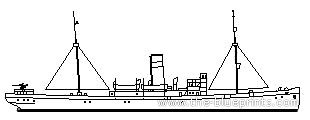 Крейсер SMS Meteor (Auxiliary Cruiser) (1915) - чертежи, габариты, рисунки