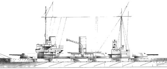 Крейсер SMS Nassau (1914) - чертежи, габариты, рисунки